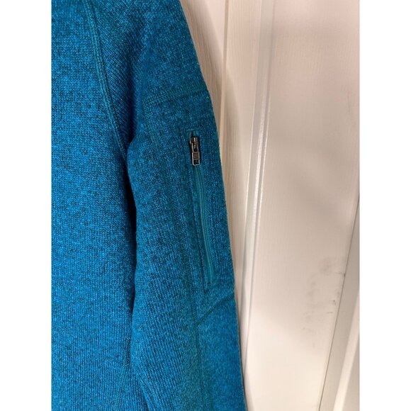Patagonia Womens Small Quarter-Zip Blue Fleece Pullover With Arm Pocket - Picture 8 of 10